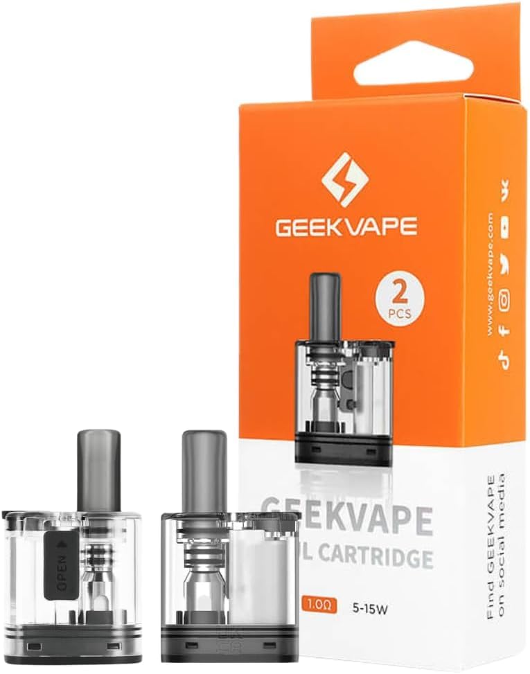 Geekvape Soul Pod [1.0ohm | 5W-15W;0.6ohm | 15W-30W] 2 Packs - Design étanche, Vaporisation Douce MTL & RDL, Bobine En Maille, Flux D'air Ajustable, Pas De Nicotine (Soul Cartridge 1.0ohm