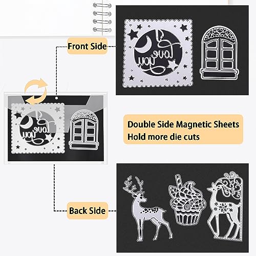 Image of 28 PCS Die Cut Storage Envelopes with 1 mm Thick Magnetic Sheets for Die Storage, 5.5 x 7.5 Inch Die Storage Pockets and Magnet, Clear Stamp and Die Storage Pockets