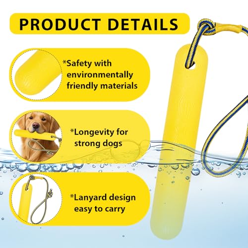 CUVZORA Wasserspielzeug Hund, Schwimmendes Hundespielzeug mit Nylon Rope für mittelgroße und große Hunde, Wasserspielzeug für Apportieren und Hundetraining im Pool, See oder Strand (Gelb, B)
