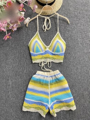 Conjunto halter de dos piezas con pantalones de pierna ancha fluida 3