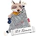 Produktbild Sigikid Schnuffeltuch Waschbär mit Namen Bestickt, Baby & Kinder Schmusetuch personalisiert, Kuscheltuch Geschenkidee Jungen, , Blau, 39195