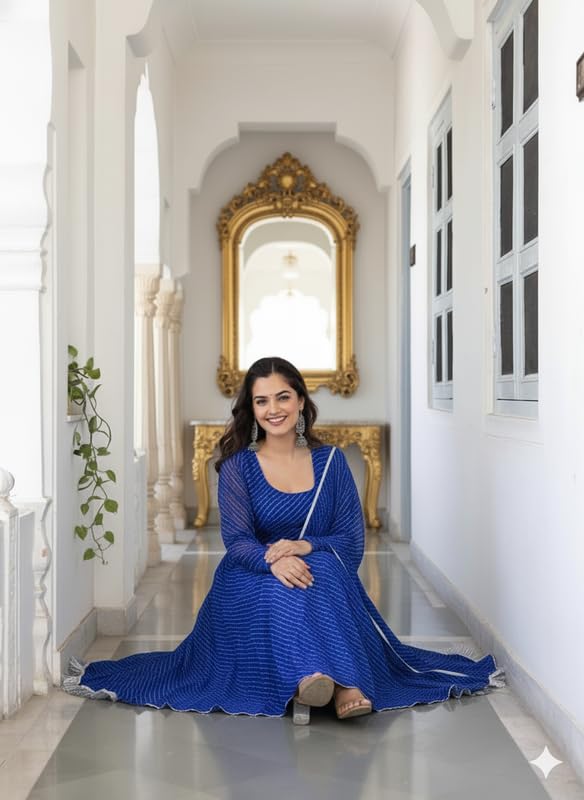Image of Women's Georgette Anarkali Gown with Dupatta Set | Festive | Traditional | Wedding 190 Aarohi