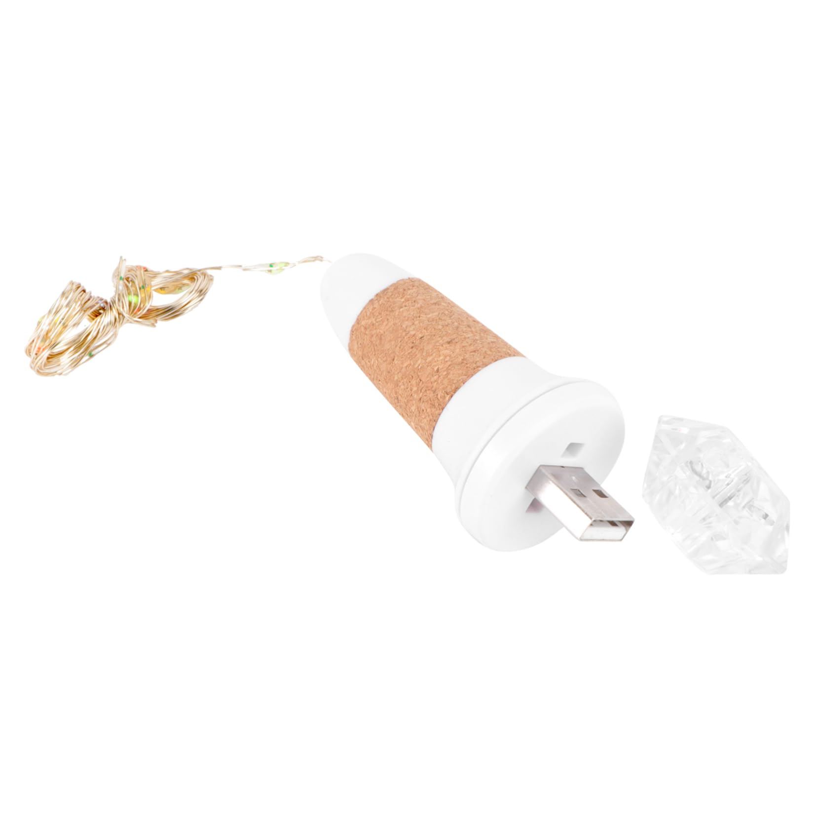 NUOBESTY USB Rechargeable LED Wine Bottle Light Diamond Cork Fairy Light for Party Wedding Halloween Christmas Decoration Battery Powered Create Romantic Atmosphere