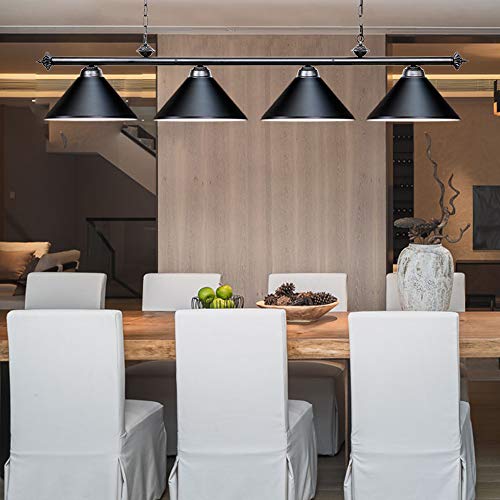 Wellmet B07GSRZDQ9 4 Light Pool Table Light, 70 Inch Modern Industrial Hanging Chandelier Island Light With Lamp Shade Billiard Lighting thumb #7