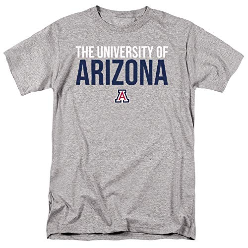University of Arizona Official Stacked Short Sleeve Mens Cotton T-Shirt Athletic Heather Medium