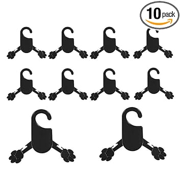 NACOCO Pink Plastic Dog Puppy Pet Clothes Rack Hanger (S, Black)