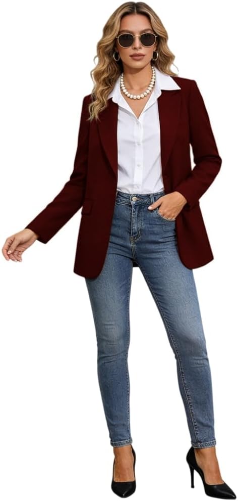 Casual Blazer for Women Business Open Front Work Office Suit Jackets Trendy Outfits Work