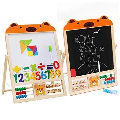 Pizarra de caballete de madera para aprender jugando en el cuarto infantil 4