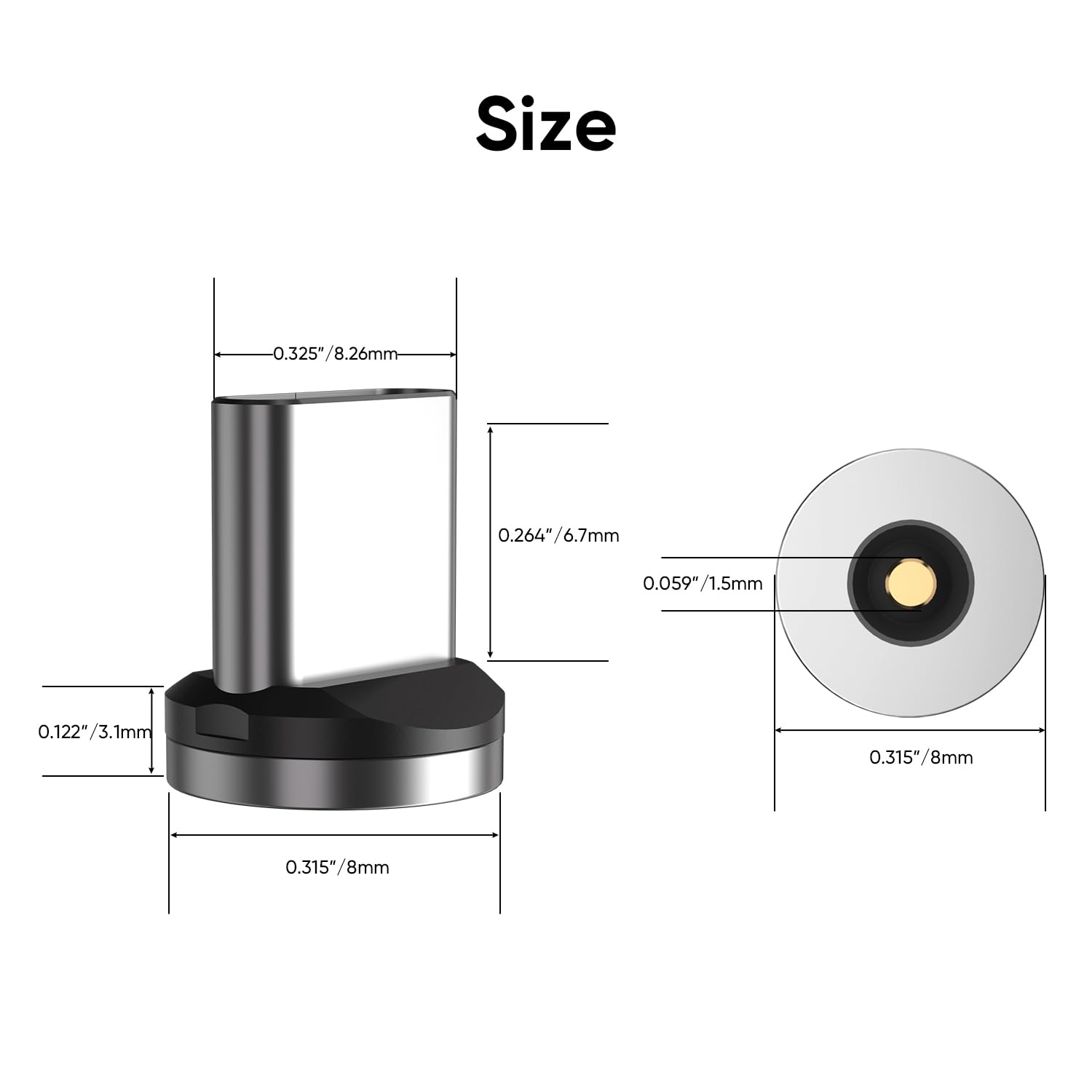 Punte magnetiche di tipo C con 1 pin, 9 punte magnetiche di tipo C con 3 organizer per punte magnetiche, 1 connettore magnetico di tipo C, testa senza cavi di ricarica