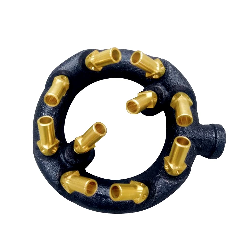 JoywayusPropane Gas Jet Burner 10 Tips for Wok Range,Stir Fry,Grilling,Cast Iron Body Round Nozzle Jet Burner