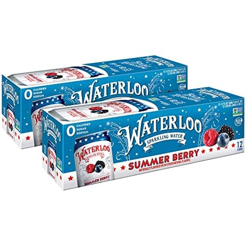 Waterloo Sparkling Water, Summer Berry Naturally Flavored, Pack of 24, 12 Fl Oz Cans | Zero Calories | Zero Sugar or Artificial Sweeteners | Zero Sodium Cover