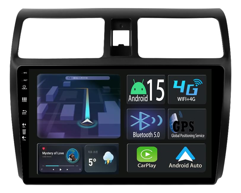 Autoradio Android 15 pour Remplacer la Radio d'Origine Suzuki Swift 2005-2010