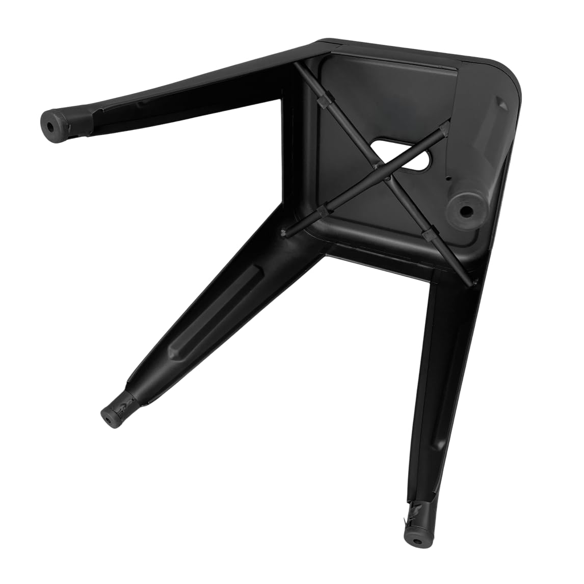 Kirchhoff Kleiner Metallhocker schwarz - stapelbar - Stahlrahmen - 46 cm Höhe - 39 cm Breite - 3,2 kg