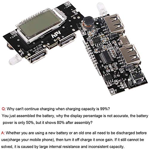 Aoicrie Dual Usb 18650 Battery Charger Protection Module 4Pcs, Power Bank Pcb Module Board, Dual Usb 5V 1A 2.1A #TOP6
