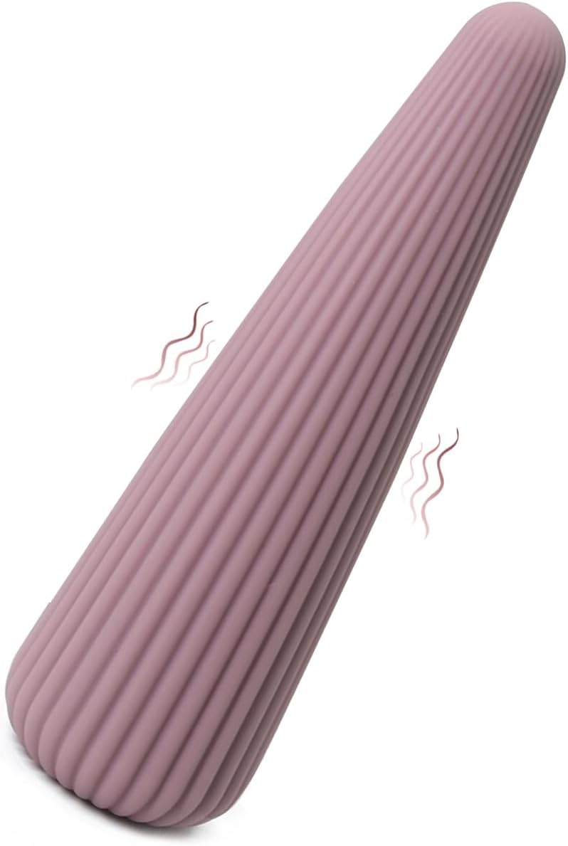 Flexible Vibe Textured Silicone Vibrator for Vagina G Spot Clitoris Stimulation 10 Function Vibrator Soft Ribbed Touch Waterproof Quiet Powerful Adult Sex Adult Toy Gift for Women Men Couples