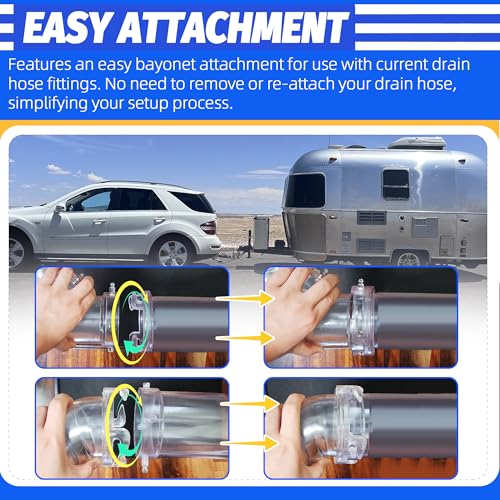 Image of 45 Clearview RV Sewer Hose Adapter with 3 inch Bay Lug - Durable, Leak-Proof Connection (Pack of 2)