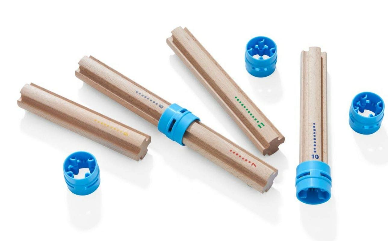 HABA 304800 - Kullerbü Ergänzungsset Hohe Säulen, Zubehör für alle Kullerbü-Bahnen, bringt noch mehr Höhe und Schwung ins Kullerbü-Spiel, ab 2 Jahren