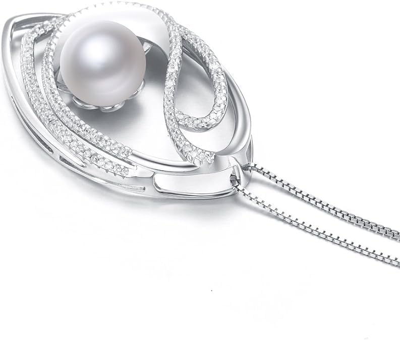 Pearl Necklaces for Women-Real Freshwater Cultured White Pearl Pendant Fine Jewelry-Gifts for Mom Grandma Wife Girlfriend on Mothers Day Valentines Day Gifts for Her Christmas, Sterling Silver, - Image 3