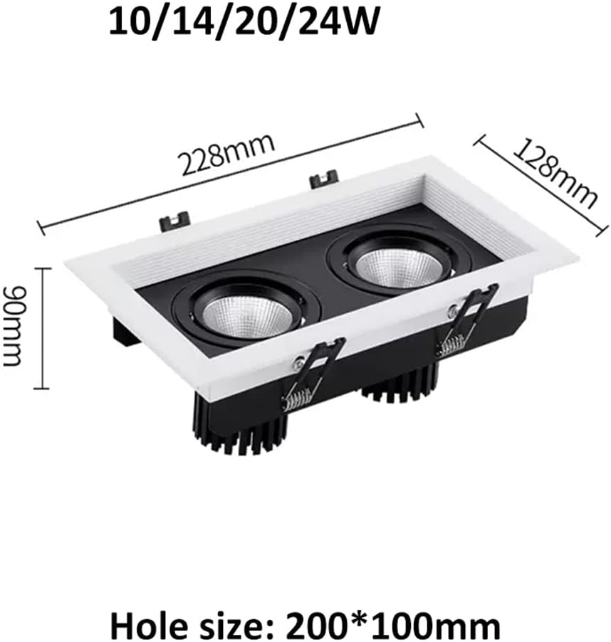 10W,14W,20W,24W Adjustable Angle Recessed LED Downlight, Swivel Bull's Eye Can Lights Lights,2 Heads Retrofit Gimbal Spotlights 3000K | 4000K | 6000K