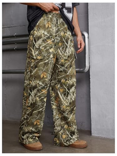 Men's Camo Cargo Pants Y2K Wide Leg Stacked Baggy Camouflage Jogging Pants Streetwear4