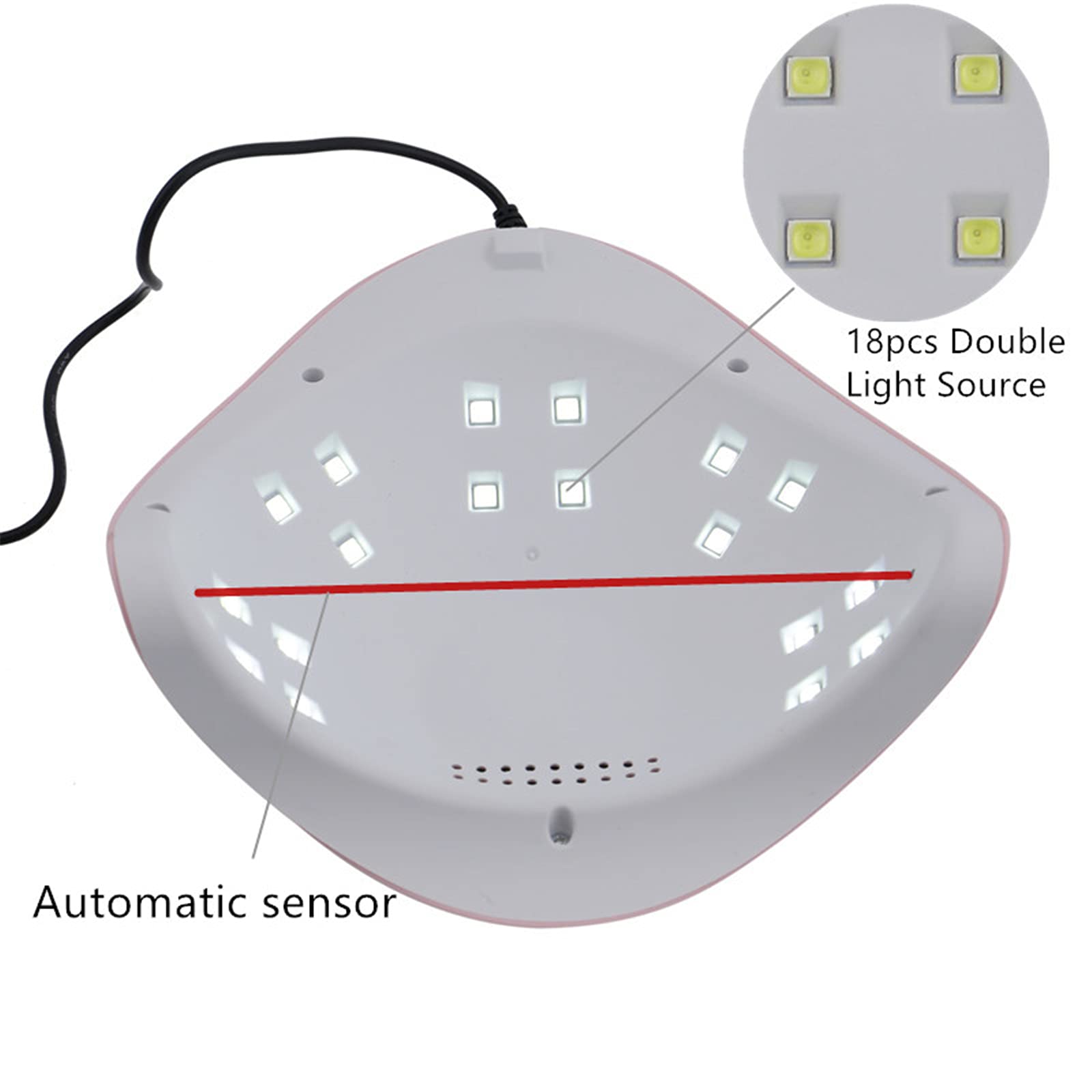 ZYC Lampada UV per Unghie a LED 54W per Curare Le Unghie del Gel UV Polish con Il sensore di Movimento Phototherapy Manicure Lampada per Uomo per Uomo