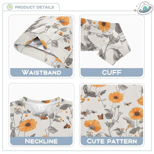 JUNZAN Retro Calendula Silver Big Girls Hooded Sweatshirt Crewneck Boys Sweat Shirt Sports 4T3