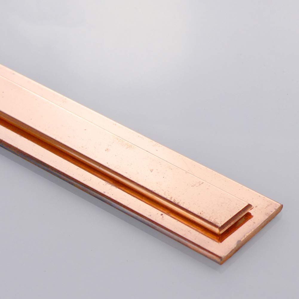 (1 pièce) Barre plate en cuivre massif T2 pour machines etc. Épaisseur : 25 mm Largeur : 25 mm Longueur : 100 mm