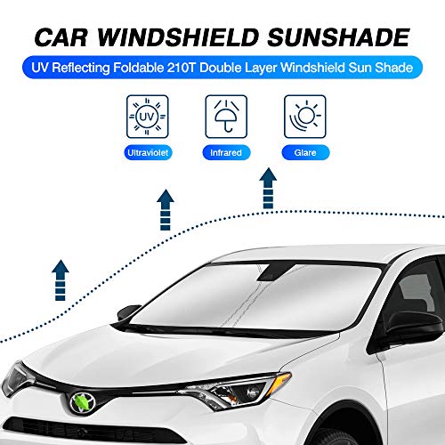 Image of KUST Windshield Sun Shade for Toyota RAV4 2013 2014 2015 2016 2017 2018 Window Accessories Shade Sun Protector Foldable Block UV Rays Keep Car Cooler