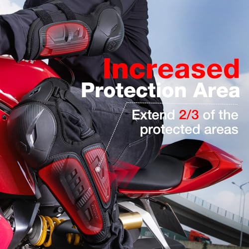 Scoyco 4pcs Motorcycle Knee Shin Guards Black Adjustable Anti-slip Knee Cap Pads Protector Armor for Motocross - Thumbnail 5