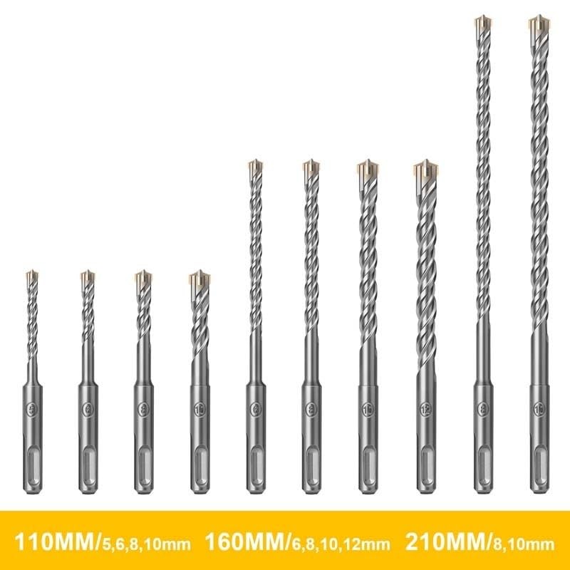 Wiertarka węglikowa, Zestaw wierteł do muru SDS Plus Końcówka krzyżowa z węglików spiekanych 5-16x110-310 mm Betonowa cegła kamienna 2-9 szt