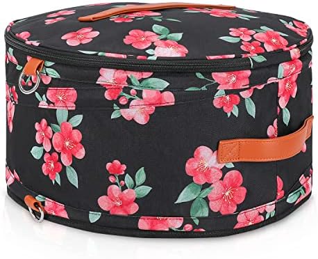 Tuferia Hat Box - Round Hat Storage Box with Dustproof Lid - Travel Hat Bag for Women and Men - Travel Hat Storage Container Suitable for Large Round Hats - (15.7) x (15.7) x (8) inches