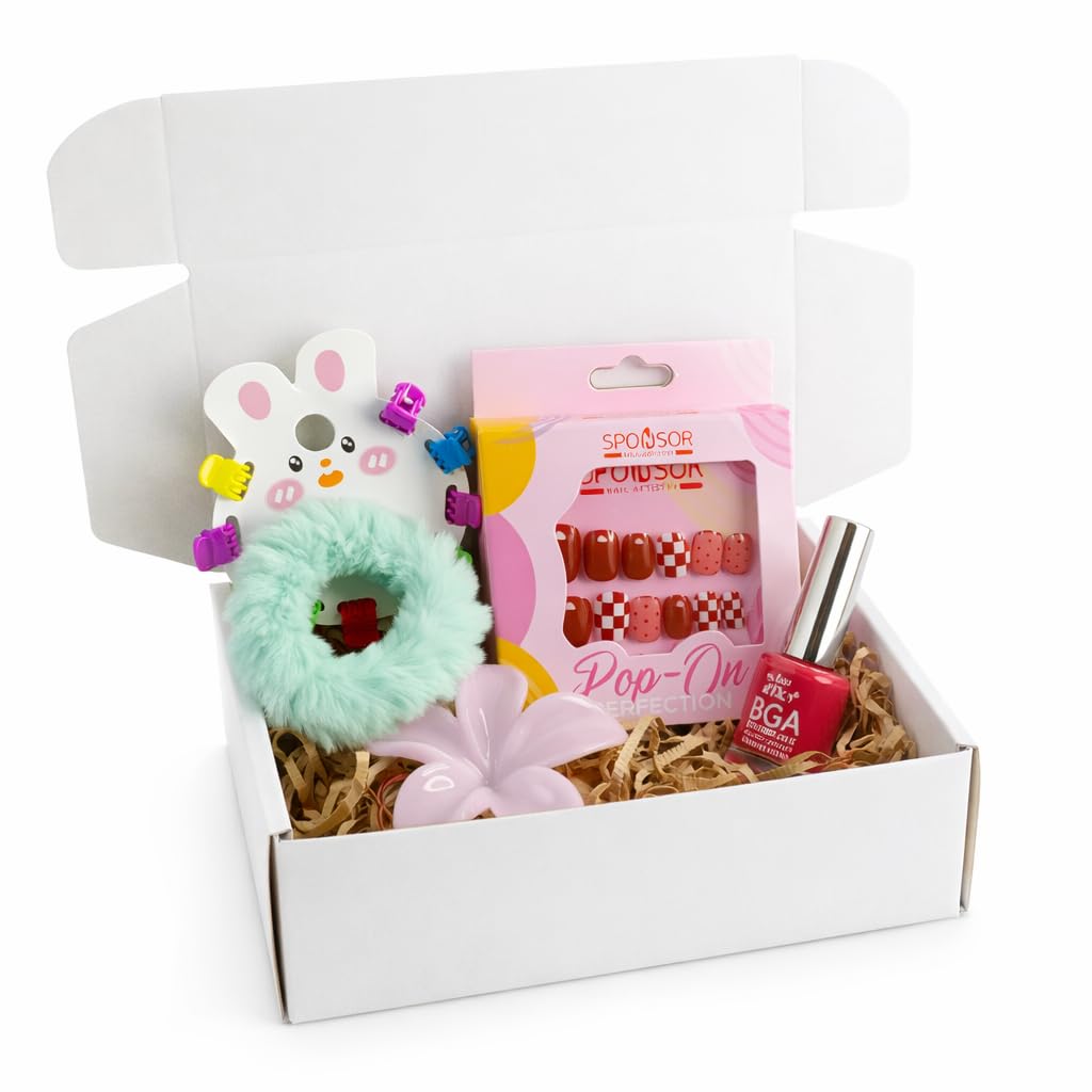 J FOREST Small Premium Gift Hamper ;For Women & Girls mini Accessories in 1 Box – Complete combo set including hair claw clips, scrunchies, nail art, and cute mini accessories.-picture-38