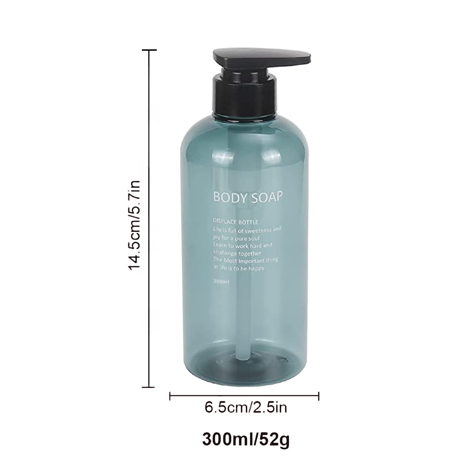 Monsully 3 Pack 300ml Shampoo Dispenser, Empty Plastic Pump Bottles for Bathroom Kitchen (Blue) - Image 2