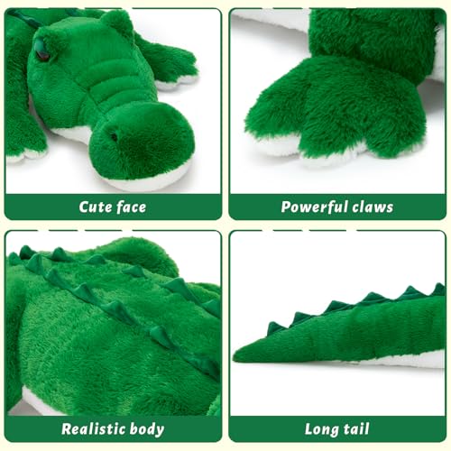 Image of MorisMos Giant Alligator Stuffed Animal, 59 inch Soft Jumbo Crocodile Plush Toy for Kids, Giant Stuffed Crocodile Large Stuffed Alligator Pillow for Boys Girls Birthday