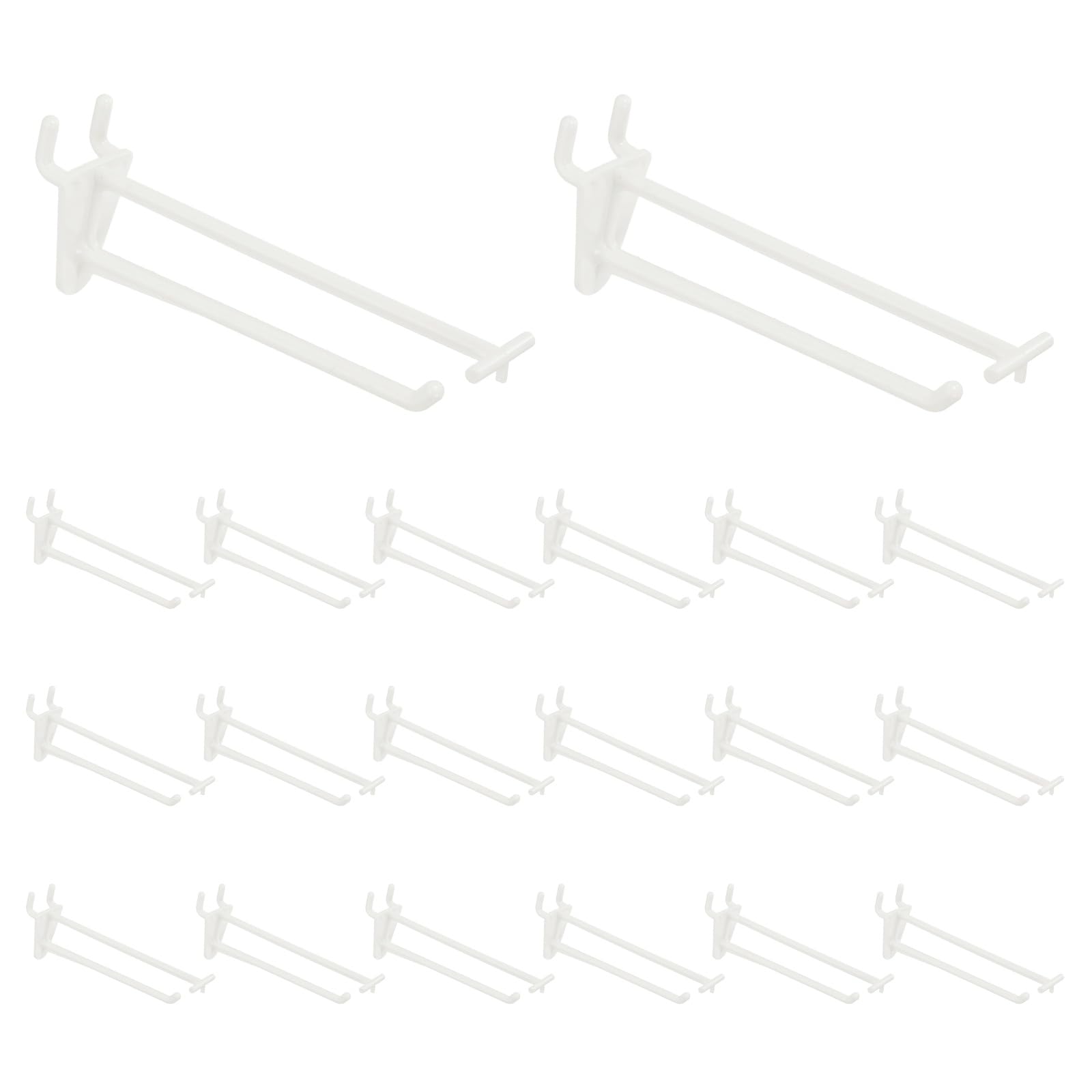 Crochets pour panneau perforé de 12,7 cm en plastique blanc, lot de 20 pièces pour rangement mural