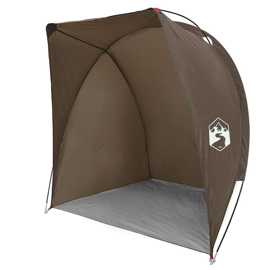 Angelzelt Braun wasserdicht aus 185T Polyester mit PU-Beschichtung 150x100x, leichtes Wurfzelt mit Gestänge, Winddicht und kompakt, ideal für Camping, Angeln, Outdoor und Reise