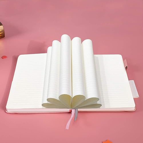 Miniatura 8 de Beinushor Cuaderno A5, diario de tapa dura con papel grueso de 3.53 ozm, bolsillo interior, lazo para bolígrafo, banda elástica, cubierta de piel