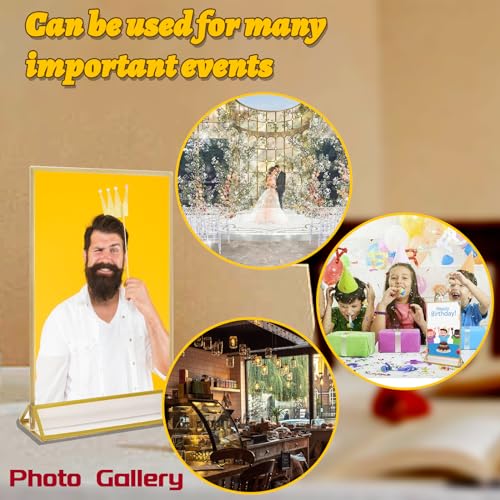 image for TonGass (12-Pack 8.5x11 Standard Double-Sided Acrylic Wedding Table Nu