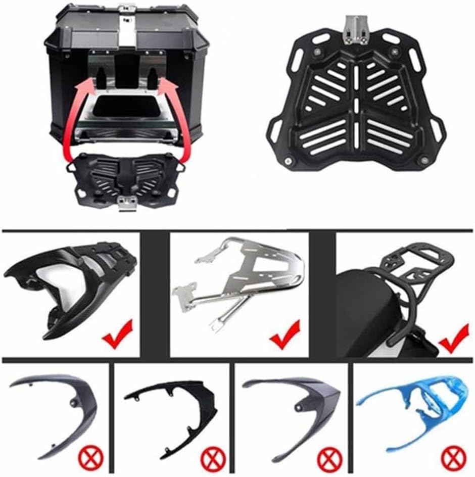 Amazon | 【荷物も旅も、自由に。】 SKK リアボックス 45L 55L 65L 100L トップケース 大容量 防水 取付ベース付 防犯対策 バイクボックス (ALL BLACK 65L) | トップケース・リアボックス | 車＆バイク