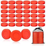 Syhood 36 Pcs Hockey Pucks with Reusable Mesh Bag Set Rubber Street Hockey Pucks for Indoor and Outdoor Practicing Training (Orange)
