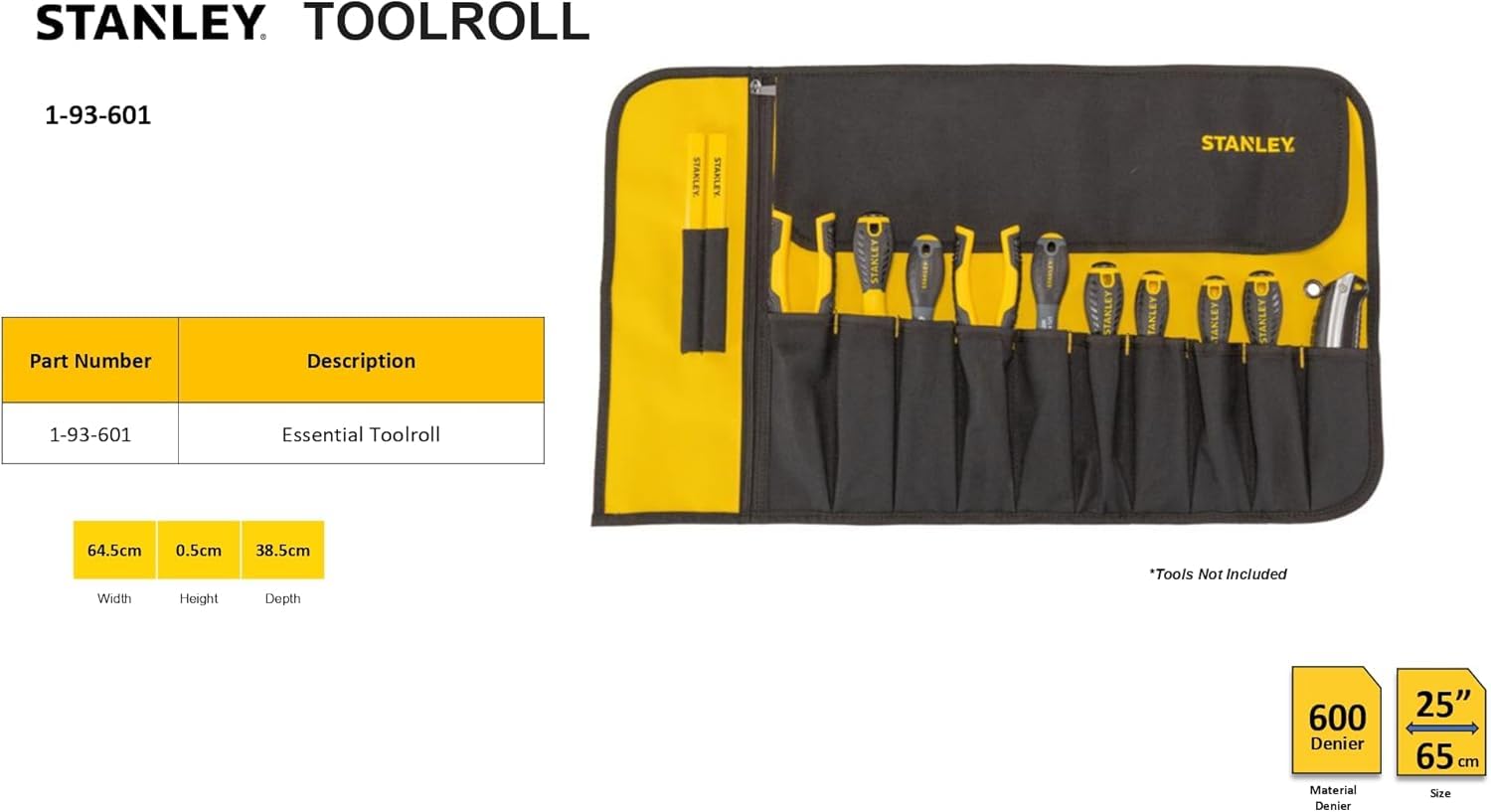 STANLEY, FODERO PORTA ATTREZZI 12 TASCHE.1-93-601