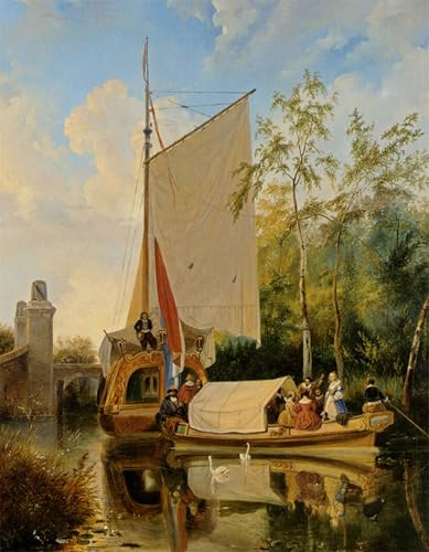 Tableaux sur toile la fête nautique Nuyen décoration murale salon 60x90cm