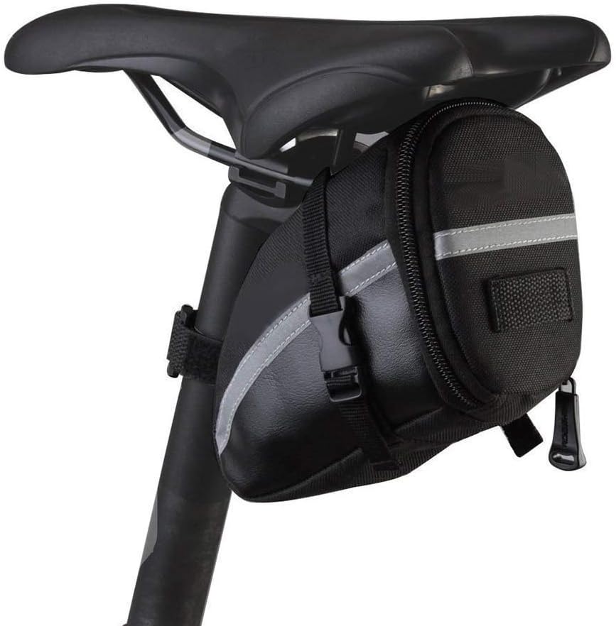 Bike Saddle Bag, MOOZO Waterproof Bike Saddle Seat Wedge Pack Pannier Storage Bag Mountain City Road Bicycle Cycling PU Saddle Bag, Bicycle Repair Tools Pocket Pack Riding Pouch with Reflective Stripe