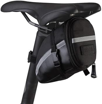 Bike Saddle Bag, MOOZO Waterproof Bike Saddle Seat Wedge Pack Pannier Storage Bag Mountain City Road Bicycle Cycling PU Saddle Bag, Bicycle Repair Tools Pocket Pack Riding Pouch with Reflective Stripe