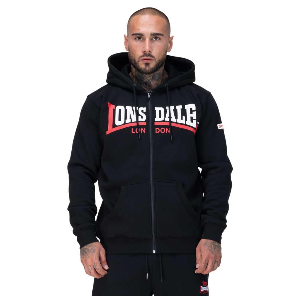 Lonsdale London GARRIGILL męska kurtka z kapturem czarna Basics, Streetwear, czarny, S