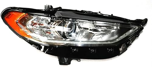 EnSyuSuMa Ford Fusion 2017 2018 2019 2020 Montaje de faros delanteros derechos del lado del pasajero, faro delantero halógeno cromado (faro