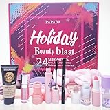 Beauty Blast Essentials Christmas Makeup Advent Calendar 2026, 24 Days Beauty Countdown with Lip Oil, Eyeliner, Foundation, Brushes, Sponges, Holiday Gift Set for Women, Teens