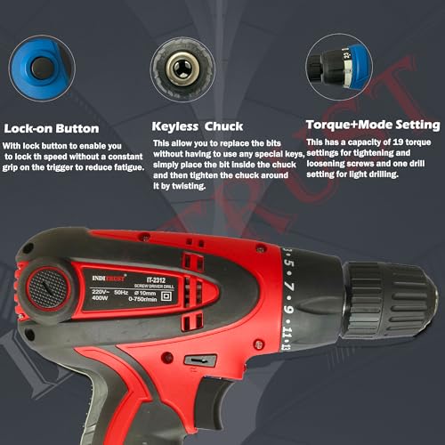 Image of Inditrust 500W Electric Screwdriver Drill Machine WITH 6 MONTHS WARRANTY 100% Copper Winding LED LIGHT system 10mm (Left /Right rotation with Variable Speed)