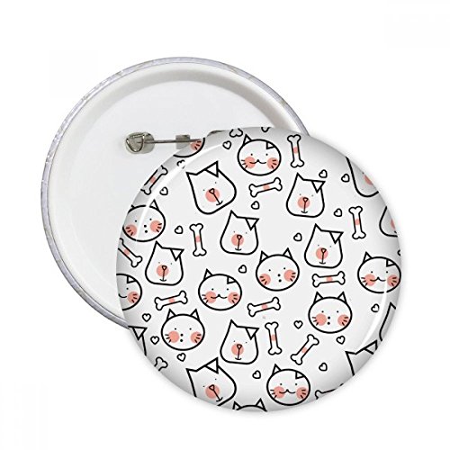 Badge bouton chat chien protége round pet lover vêtements décoration 5pcs