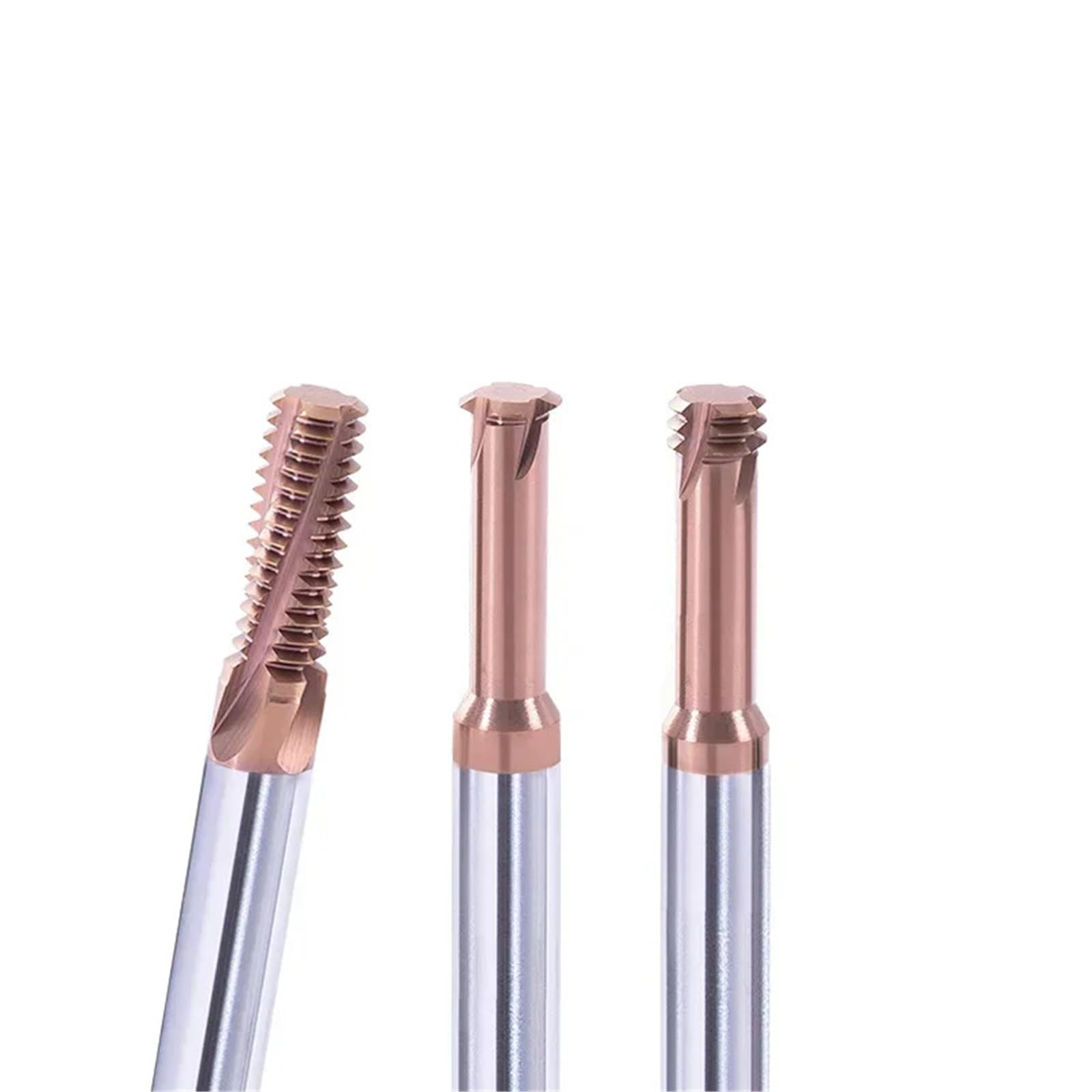 Fresas para metal Fresado de rosca for acero, diente único de carburo CNC, 1, 3 dientes completos, M1.2 M1.6 M2 M2.5 M3 M4 M5 M6 M8 M10 M12 | For 60 steel,M8X1.25 1F